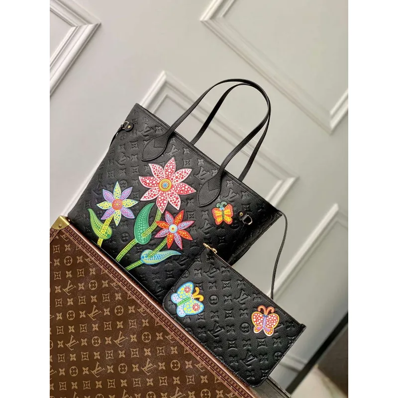 LV M21733 Louis Vuitton LV x YK Neverfull MM Taška Černá
