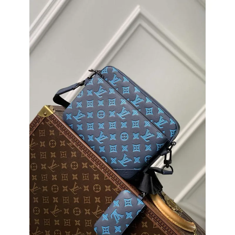 LV M46604 Louis Vuitton Trio Messenger Námořnická řeka modrá