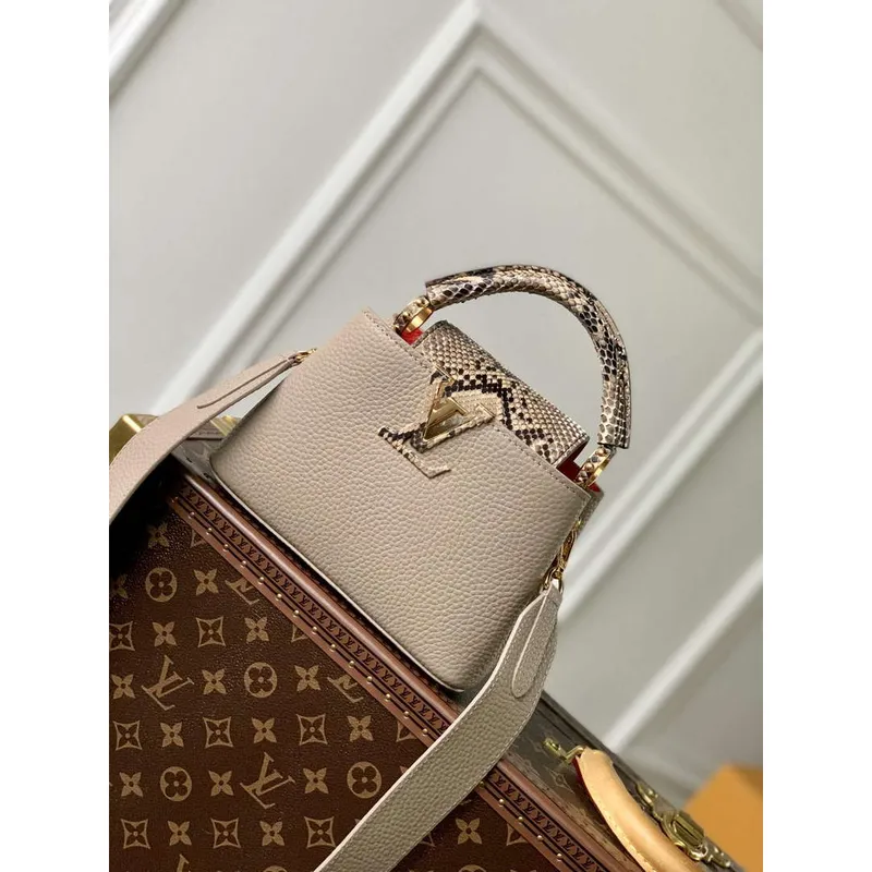 LV N80741 Louis Vuitton Capucines Mini Kabelka Světle hnědá