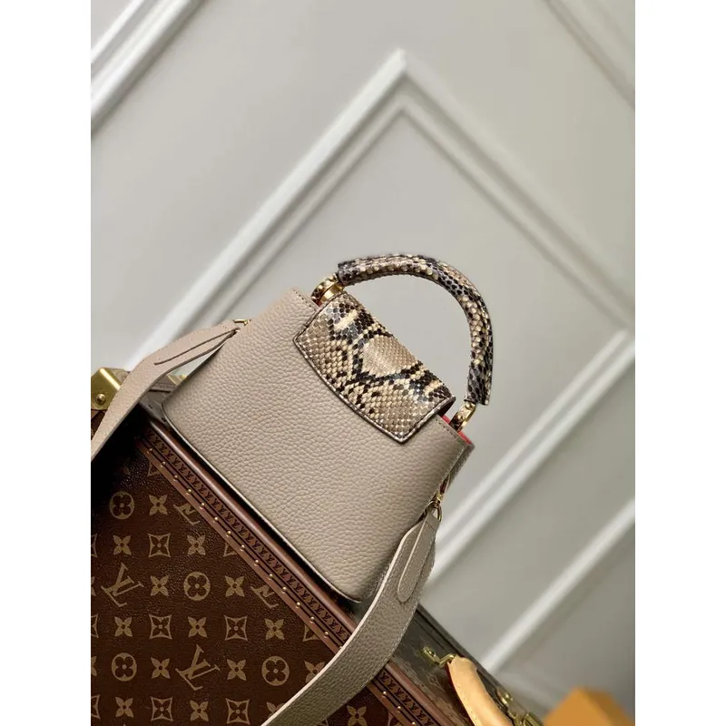 LV N80741 Louis Vuitton Capucines Mini Kabelka Světle hnědá