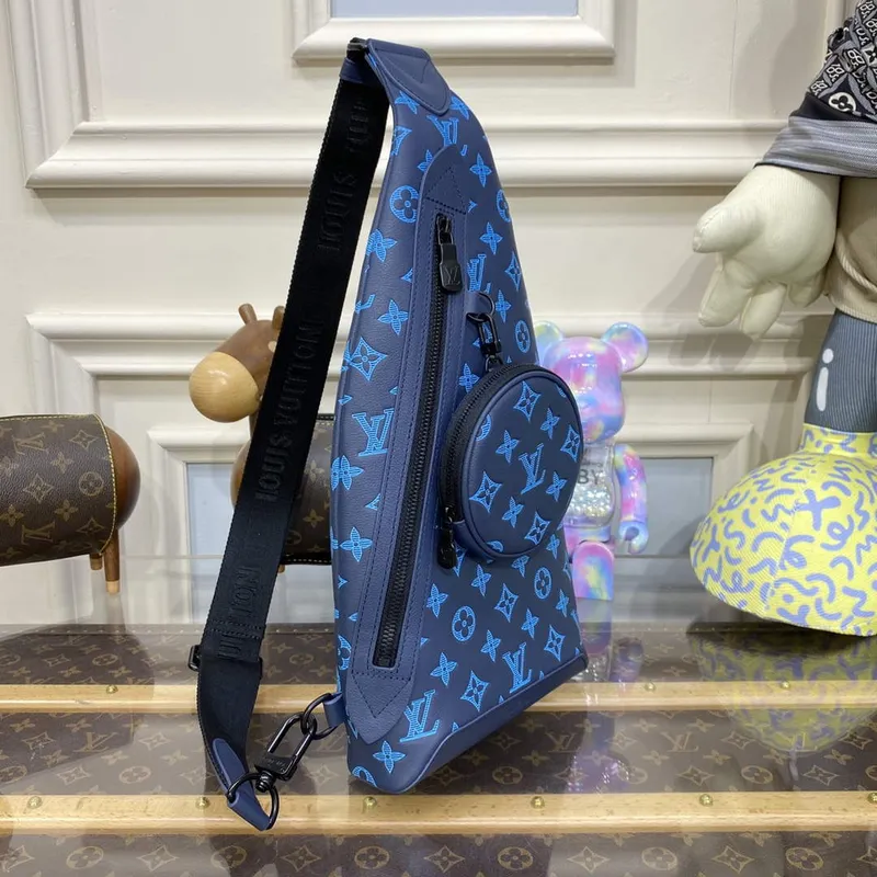LV M46562 Louis Vuitton Duo Slingbag Námořnická řeka modrá
