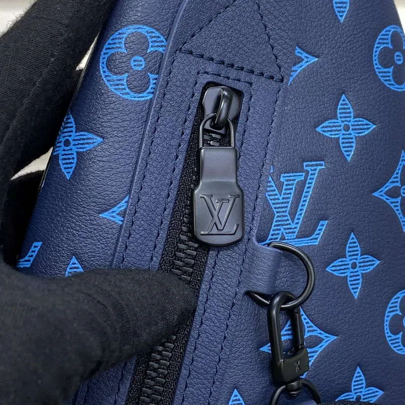 LV M46562 Louis Vuitton Duo Slingbag Námořnická řeka modrá