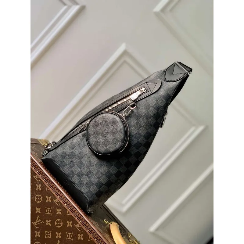LV M30936 Louis Vuitton Duo Sling Bag Černá mřížka