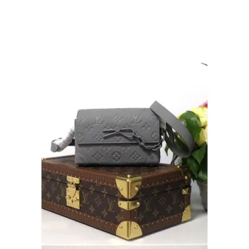 LV M81746 Louis Vuitton Steamer Nositelná peněženka šedá kůže