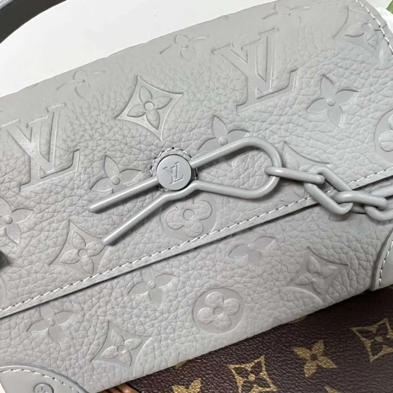 LV M81746 Louis Vuitton Steamer Nositelná peněženka šedá kůže