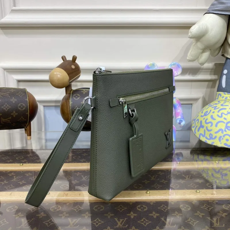 LV M69837 Louis Vuitton Taška Takeoff Pouch Armádní Zelená