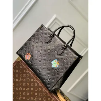 LV M46416 Louis Vuitton LV x YK OnTheGo MM Taška Černá
