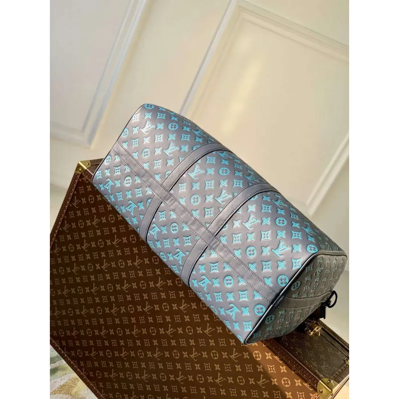 LV M46593 Louis Vuitton Keepall Bandoulière 50 Taška Námořnická Řeka Modrá