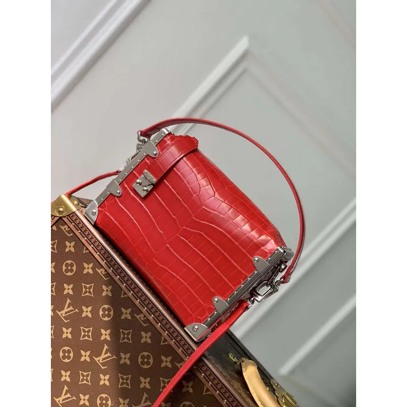 LV M21741 Louis Vuitton Boční kufr PM Taška Červený krokodýlí vzor
