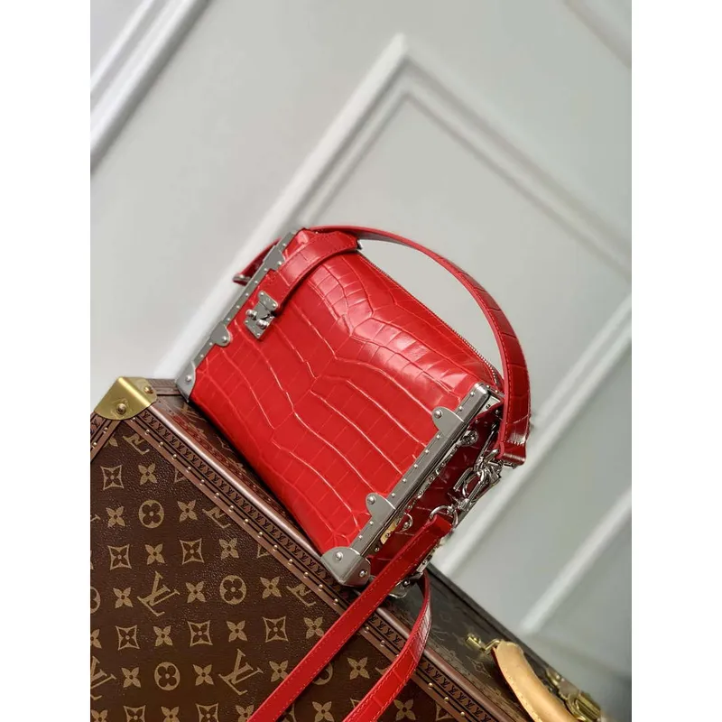 LV M21741 Louis Vuitton Boční kufr PM Taška Červený krokodýlí vzor
