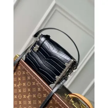 LV M21741 Louis Vuitton Boční kufr PM Taška Černý krokodýlí vzor