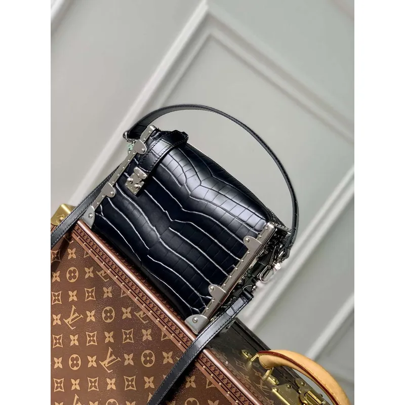 LV M21741 Louis Vuitton Boční kufr PM Taška Černý krokodýlí vzor