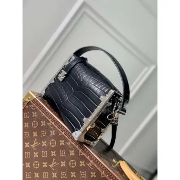 LV M21741 Louis Vuitton Boční kufr PM Taška Černý krokodýlí vzor