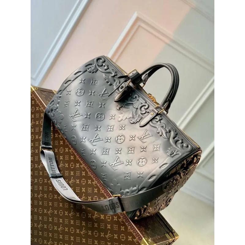 LV M21845 Louis Vuitton Keepall Bandoulière 50 Taška Tmavě Šedá