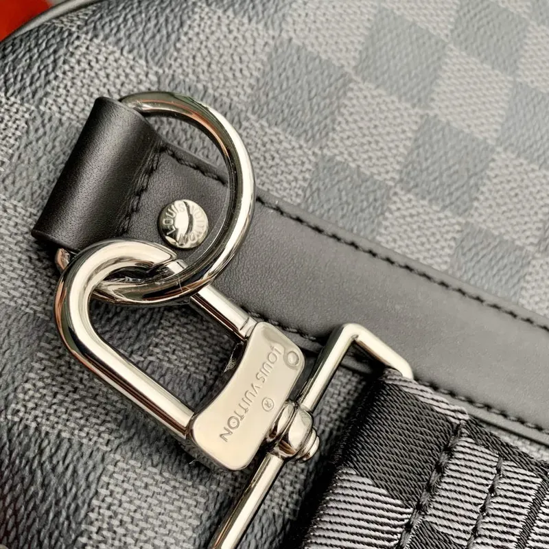 LV N40443 Louis Vuitton Keepall Bandoulière 50 Taška Černá Grafitová