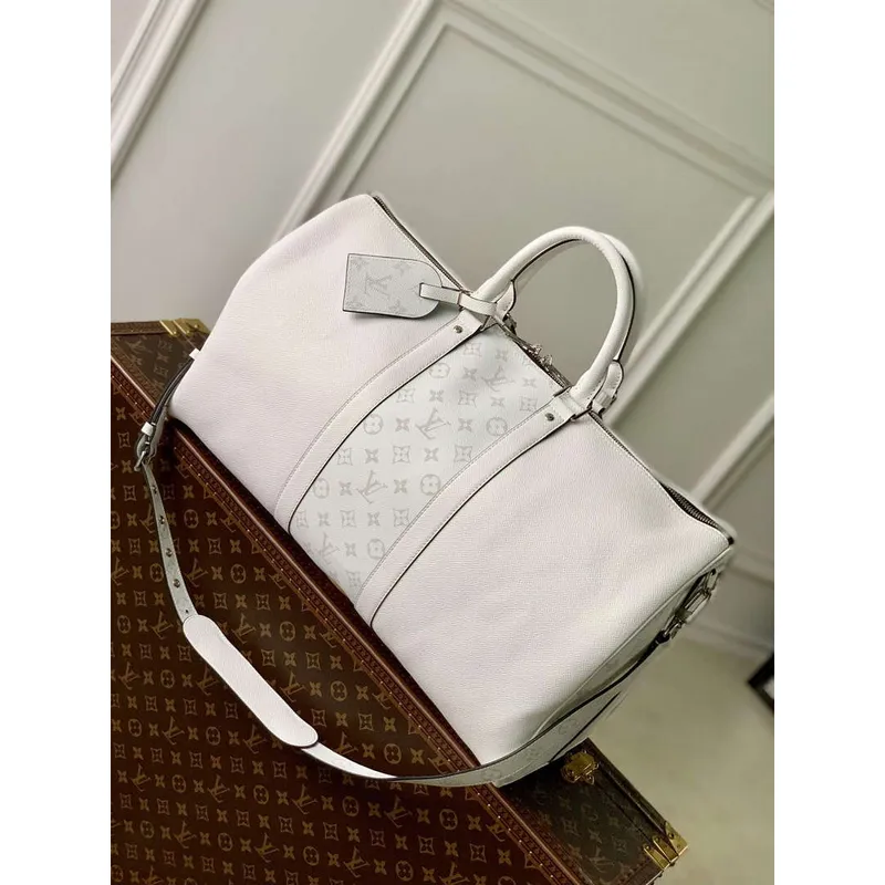 LV M30885 Louis Vuitton Keepall Bandoulière 50 Taška Optická Bílá