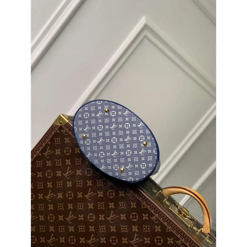 LV M42238 Louis Vuitton Kbelík PM Tote Bag Modrá
