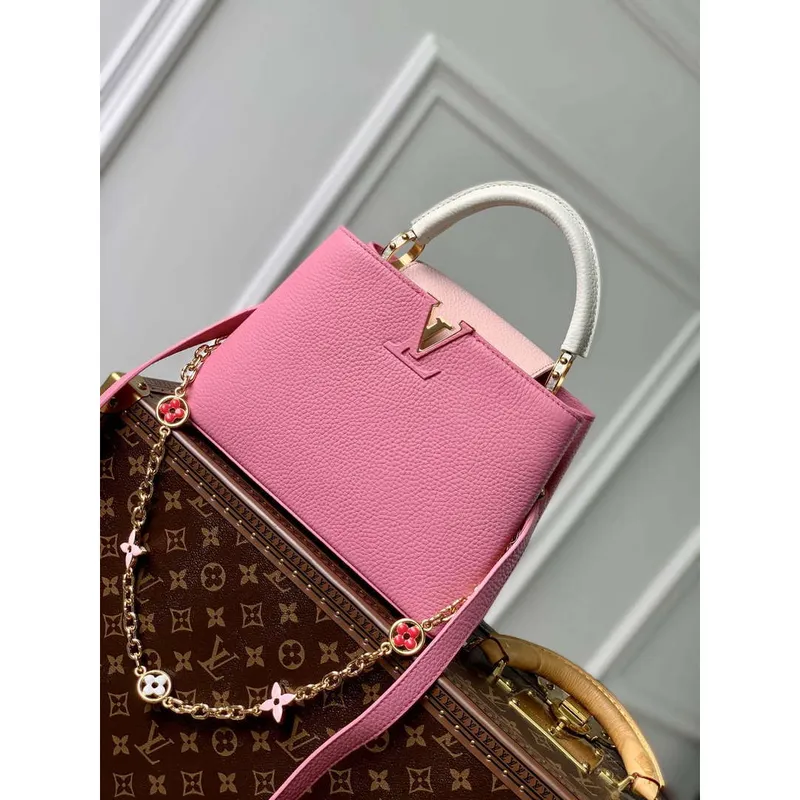 LV M22375 Louis Vuitton Capucines BB Taška Růžová