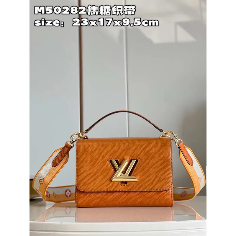 Louis Vuitton LV M50282 Twist MM Taška Epi Gold Cipango Béžová