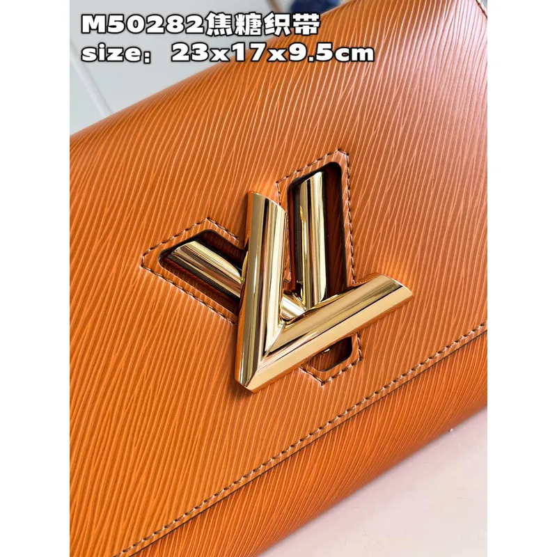 Louis Vuitton LV M50282 Twist MM Taška Epi Gold Cipango Béžová