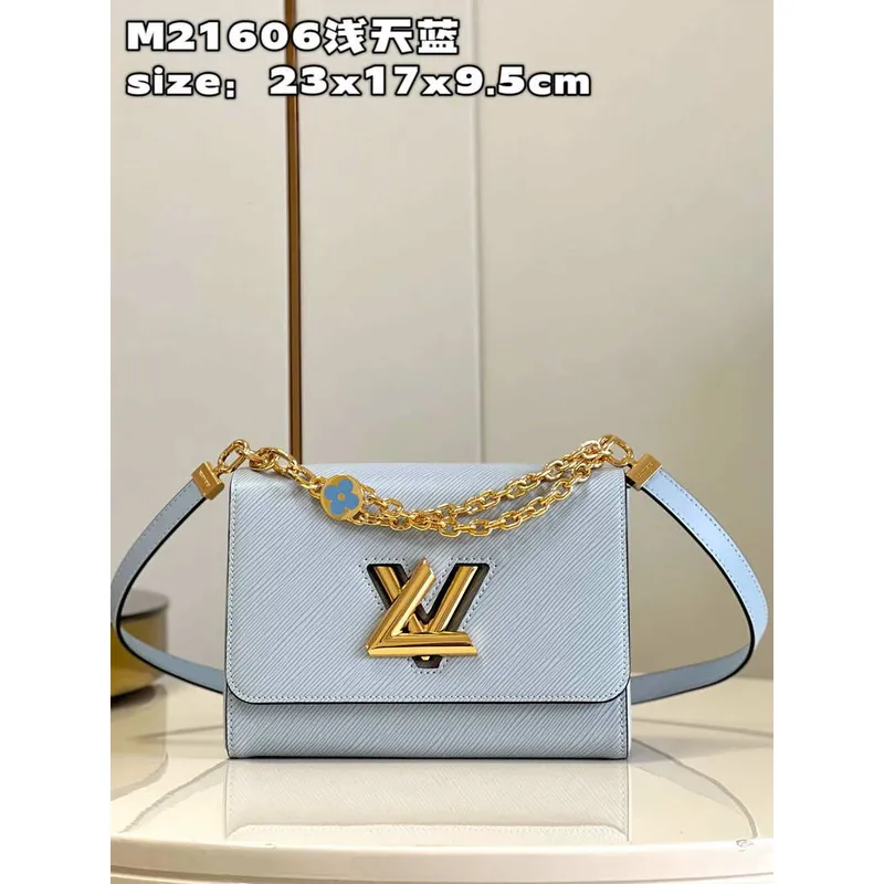 Louis Vuitton LV M21606 Twist MM Taška Epi Modrá