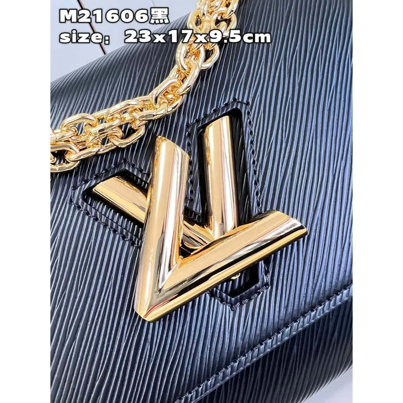 Louis Vuitton LV M20834 Twist MM Taška Epi Černá s Růžovou