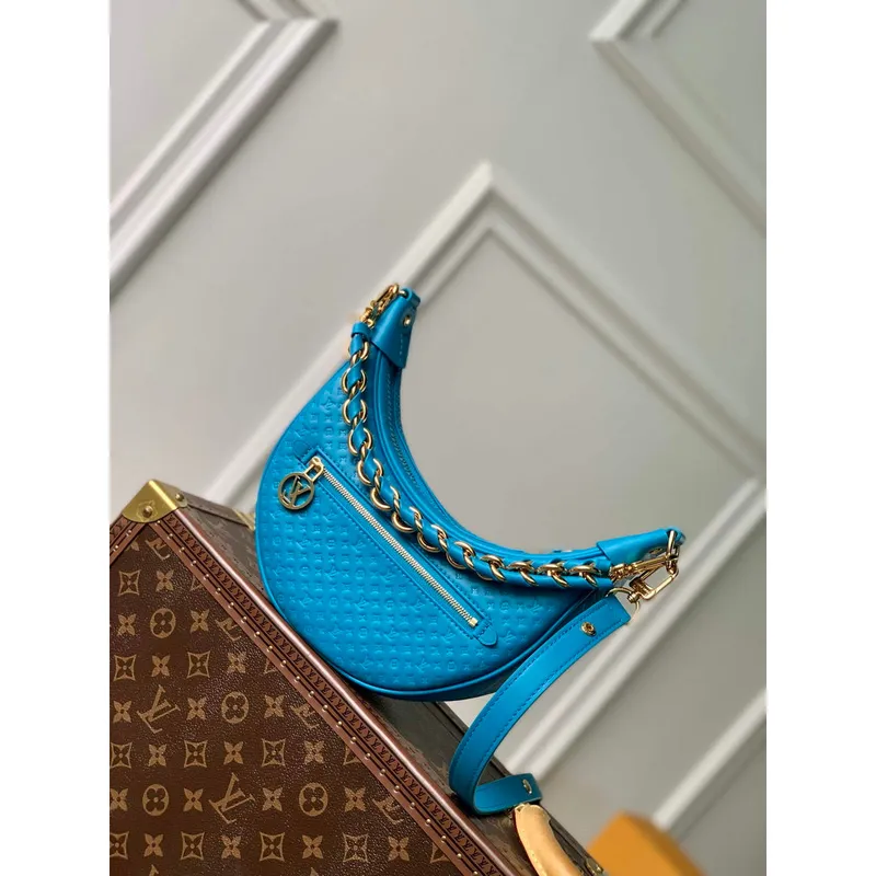 LV M22593 Louis Vuitton Loop Baguette Kabelka Modrá