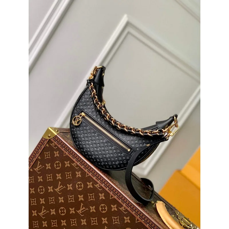 LV M22591 Louis Vuitton Loop Baguette Kabelka Černá