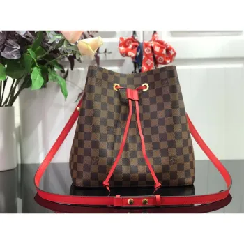 LV N40198 Louis Vuitton NéONOé MM Taška Damier Ebene Červená