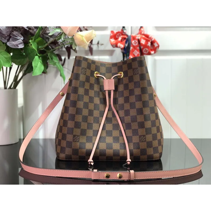 LV N40198 Louis Vuitton NéONOé MM Taška Damier Ebene Venus Pink