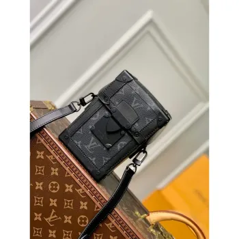 LV M82077 Louis Vuitton Vertikální Trunk Nositelná Peněženka Černé Květiny