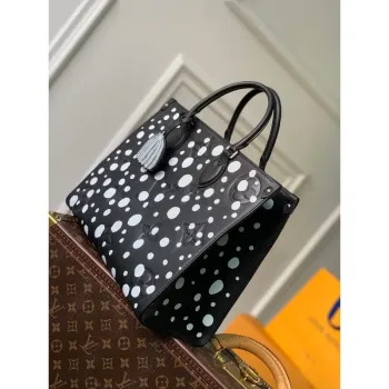 LV M46389 Louis Vuitton LV x YK OnTheGo MM Taška Černá Bílá