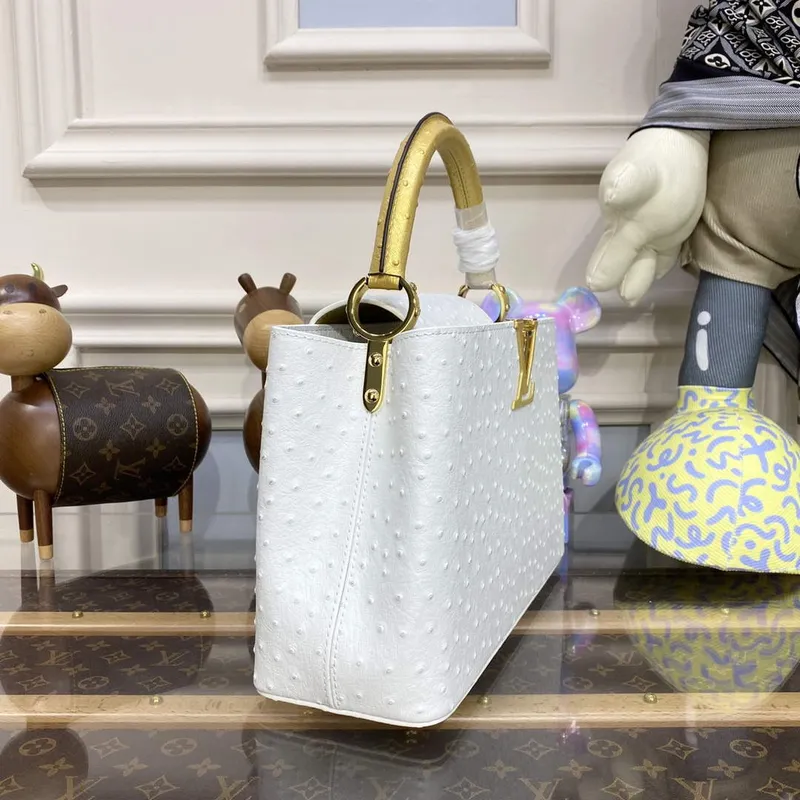 LV N81279 Louis Vuitton Capucines MM Kabelka Bílá