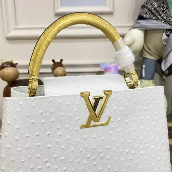 LV N81279 Louis Vuitton Capucines MM Kabelka Bílá