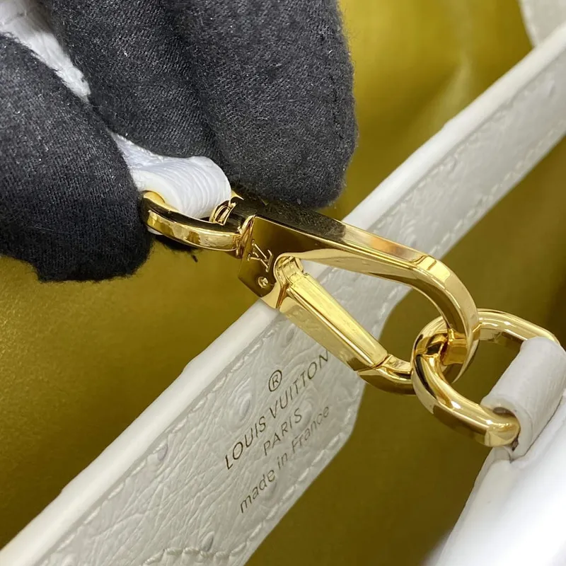 LV N81279 Louis Vuitton Capucines MM Kabelka Bílá