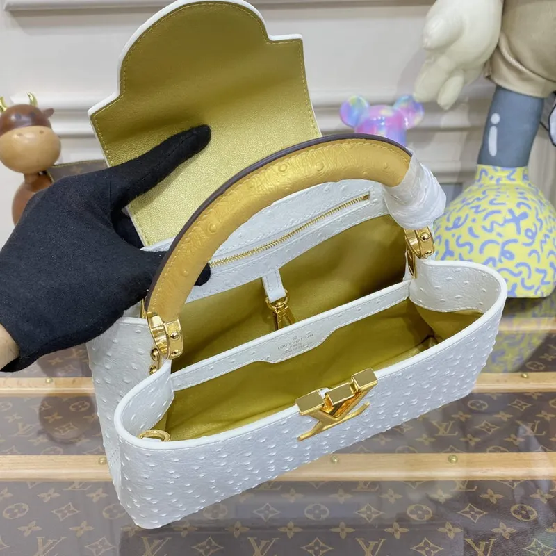 LV N81523 Louis Vuitton Capucines BB Kabelka Bílá