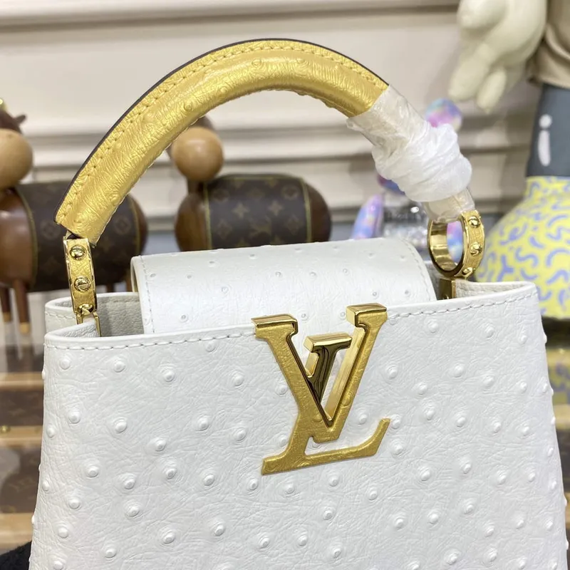 LV N81523 Louis Vuitton Capucines Mini Kabelka Bílá