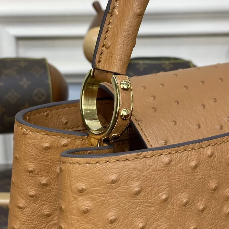 LV N81279 Louis Vuitton Capucines MM Kabelka Hnědá