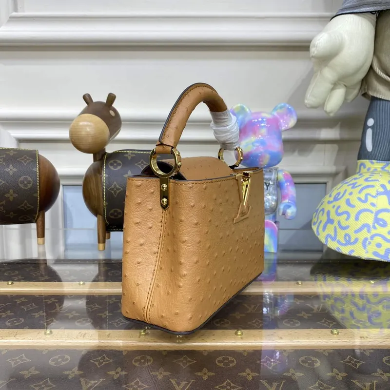 LV N81523 Louis Vuitton Capucines Mini Kabelka Hnědá