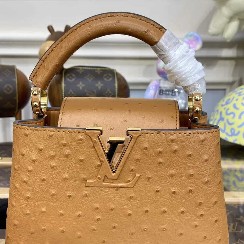 LV N81523 Louis Vuitton Capucines Mini Kabelka Hnědá