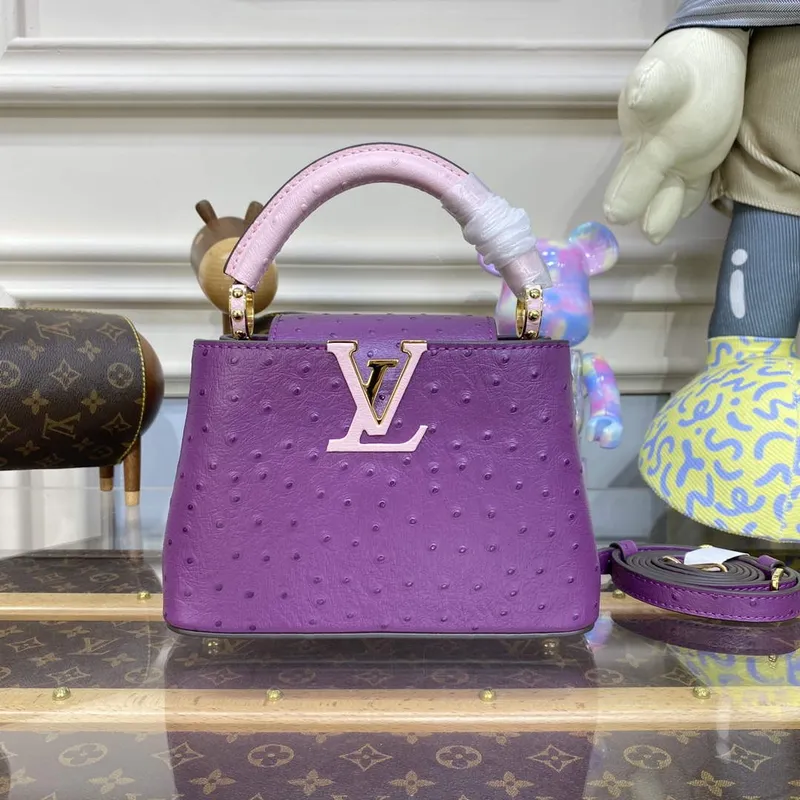 LV N81523 Louis Vuitton Capucines Mini Kabelka Fialová