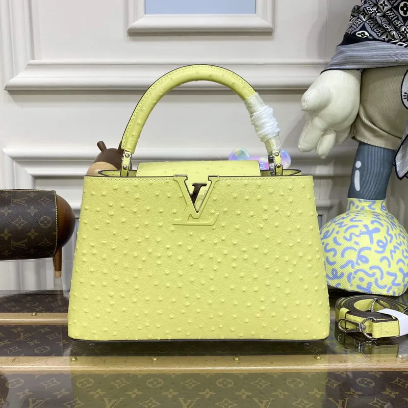 LV N81279 Louis Vuitton Capucines MM Kabelka citronově žlutá