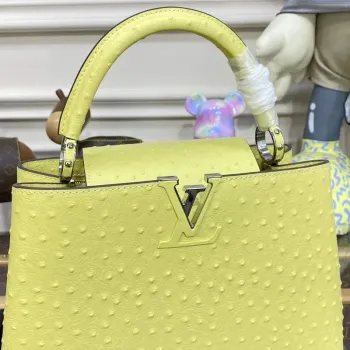 LV N81279 Louis Vuitton Capucines MM Kabelka citronově žlutá