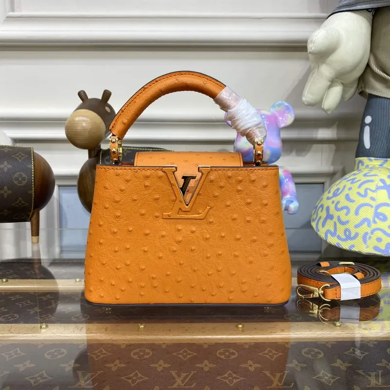 LV N81523 Louis Vuitton Capucines Mini Kabelka Oranžová