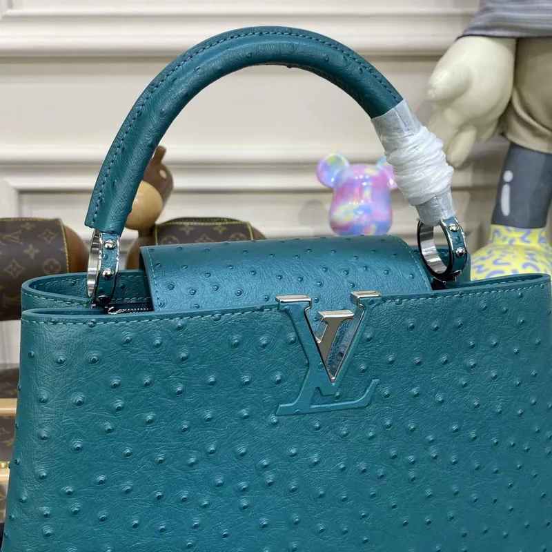 LV N81279 Louis Vuitton Capucines MM Kabelka jezero modrá