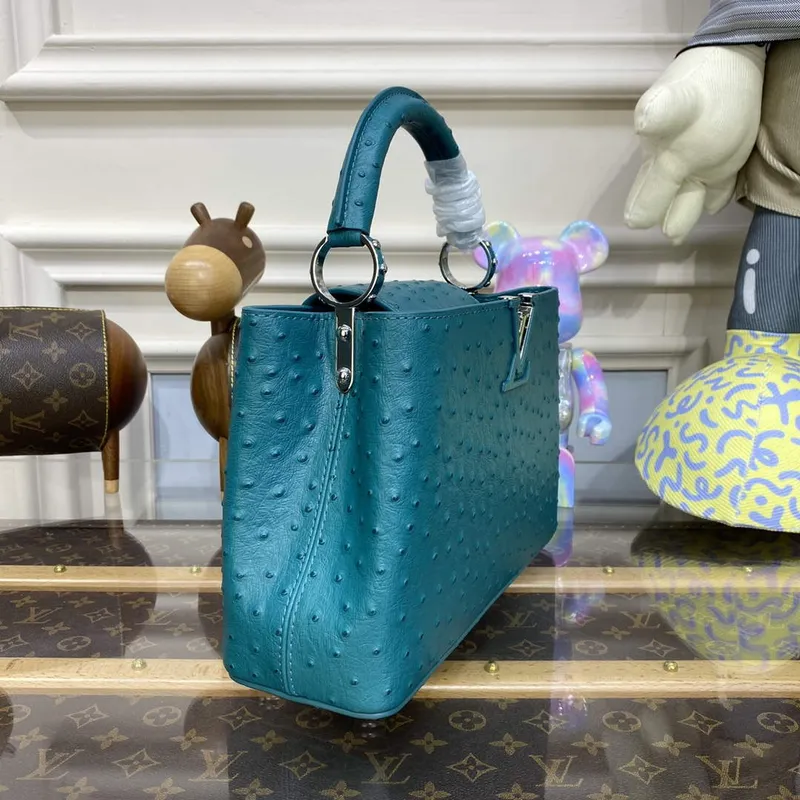 LV N81523 Louis Vuitton Capucines BB Kabelka modro-zelená