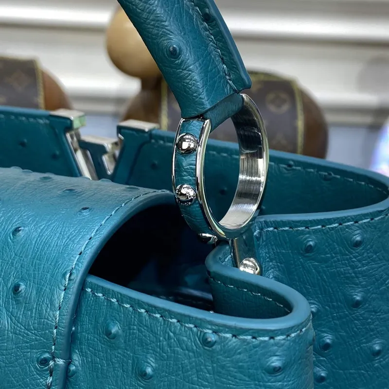 LV N81523 Louis Vuitton Capucines BB Kabelka modro-zelená