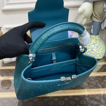 LV N81523 Louis Vuitton Capucines BB Kabelka modro-zelená