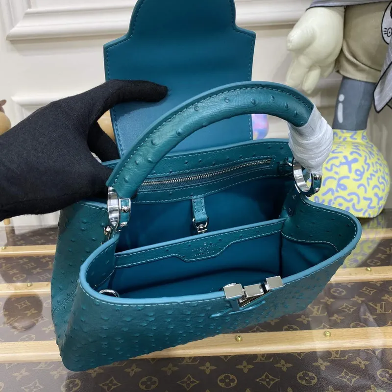 LV N81523 Louis Vuitton Capucines BB Kabelka modro-zelená