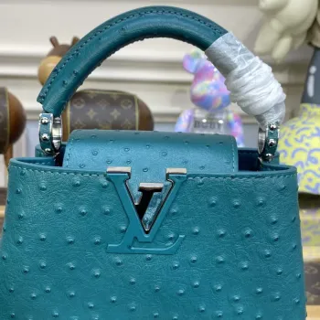 LV N81523 Louis Vuitton Capucines Mini Kabelka Modrá jezera